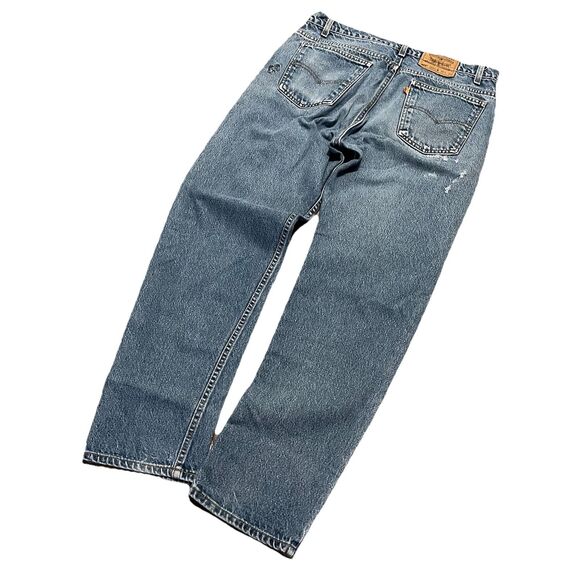 Vintage 90s Distressed Levis 505 Orange Tab Regular Straight USA Jeans 35 x 31.5 - Picture 10 of 10